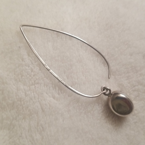 Silpada sterling silver earrings W2032 oval drop dangle - Picture 2 of 2